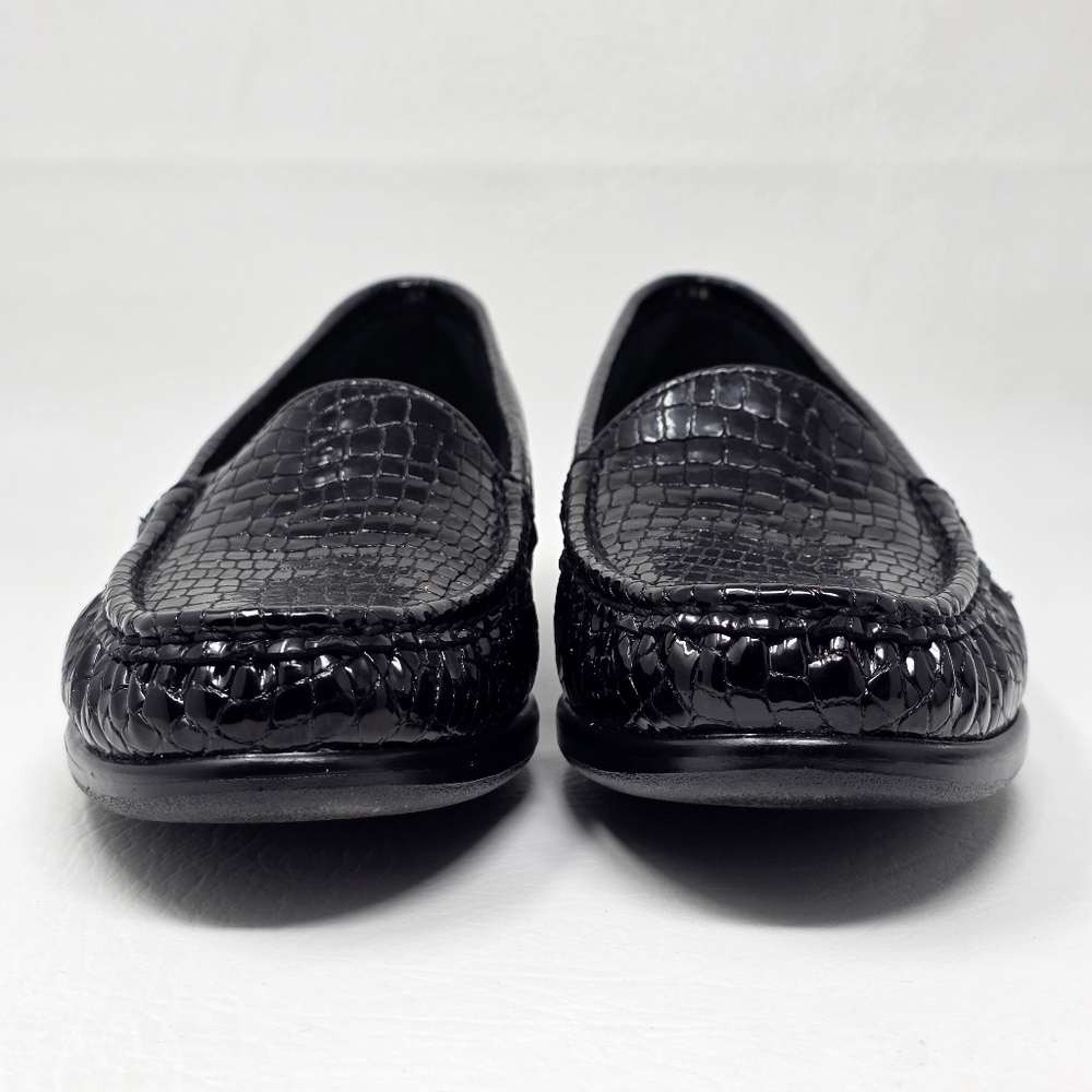 SAS Womens Size 9 Simplify Everyday Loafer Moccasin Black Patent Croc Leather - Picture 8 of 10